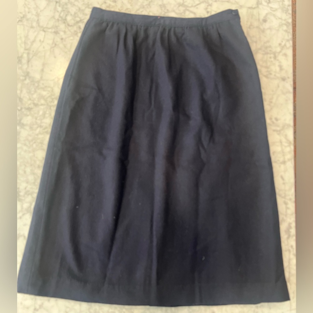 Fitted Navy Blue Wool Midi ( 100% wool)  Size 12